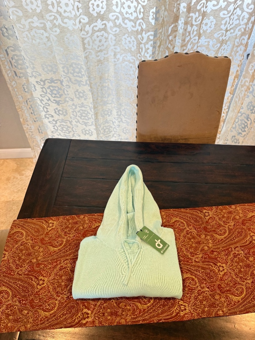 Footjoy Men's Large Mint Dri-Release Wool Sweater Hoodie MSRP $145
